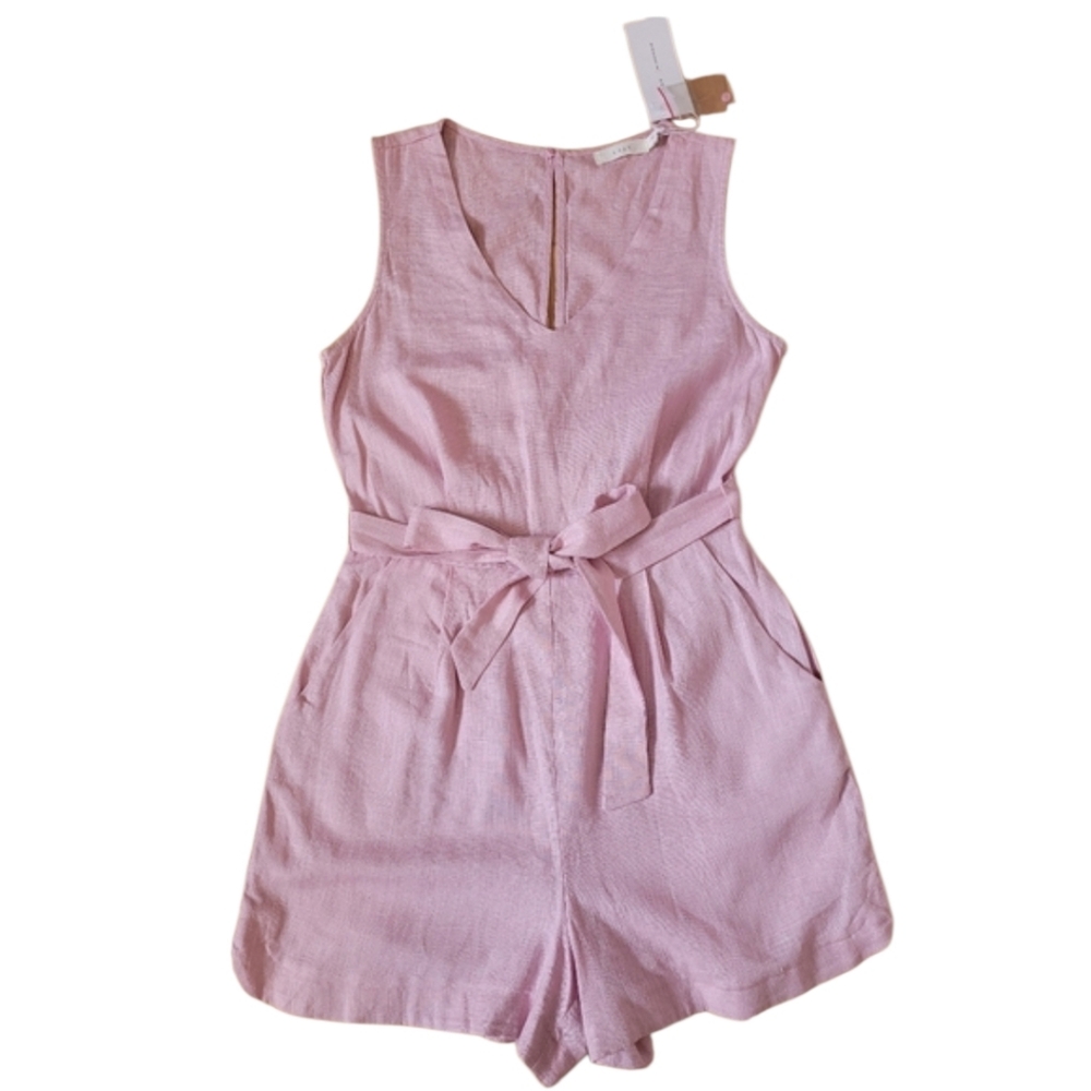 Lush Blush Pink Sleeveless Tie-Waist Romper